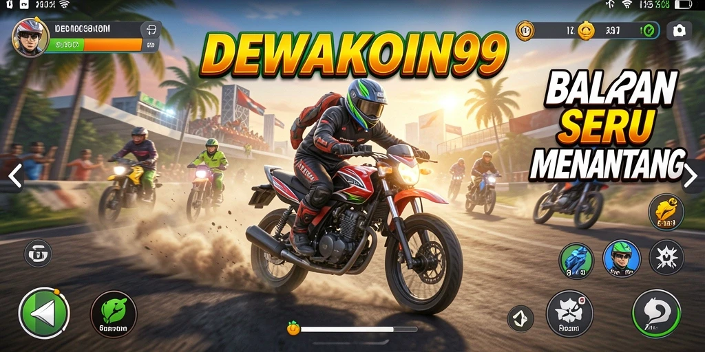 Gameplay menantang dalam balapan motor DEWAKOIN99.