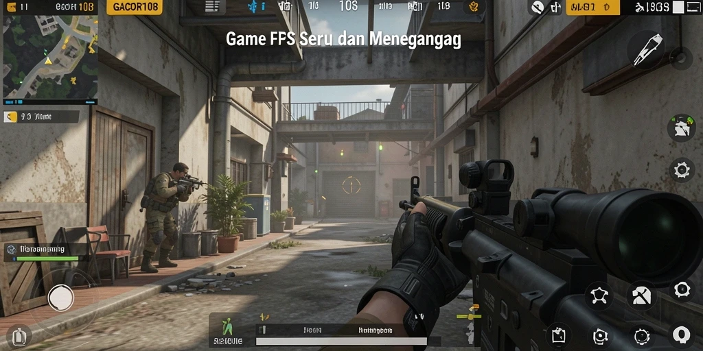 Screenshot GACOR108 menunjukkan aksi tembak-menembak mendebarkan.