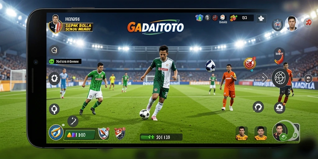Tangkapan layar GADAITOTO menampilkan aksi sepak bola yang mendebarkan.
