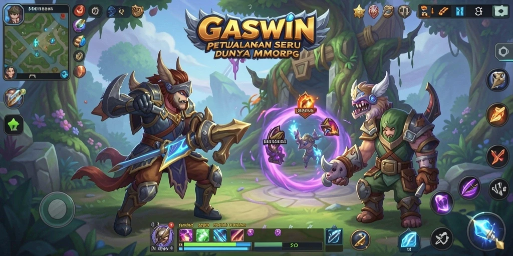 Tampilan gameplay GASWIN yang mendebarkan dalam dunia MMORPG.