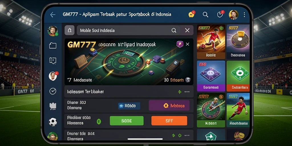 Tampilan gameplay Sportsbook yang interaktif dan menarik di GM777.