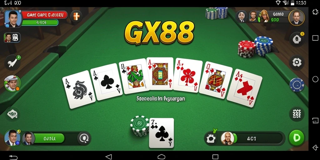 Tampilan gameplay Gaple yang menarik dan intuitif di GX88.