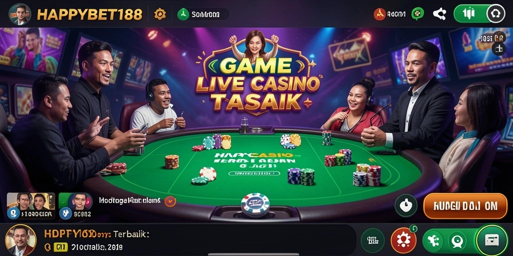 Screenshot gameplay Live Casino HAPPYBET188 yang mendebarkan.