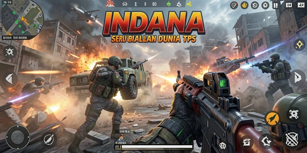Screenshot menampilkan aksi pertempuran seru dalam INDAAA.
