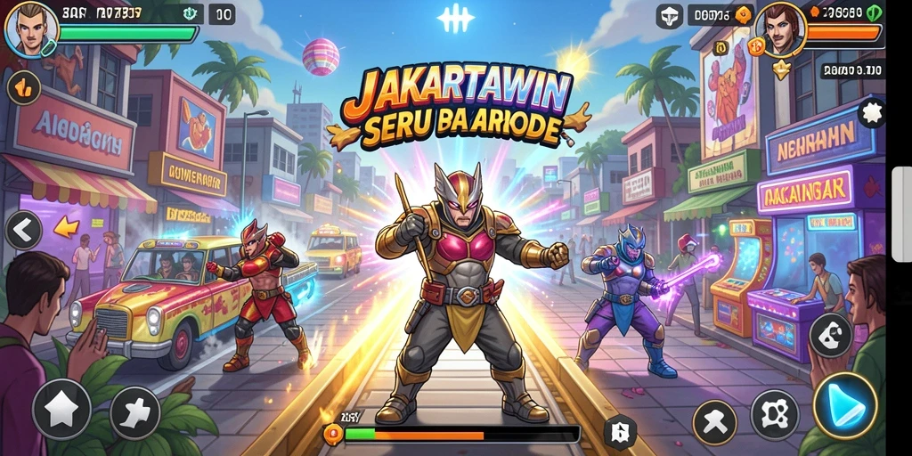 Tampilan gameplay seru dalam JAKARTAWIN yang penuh warna.