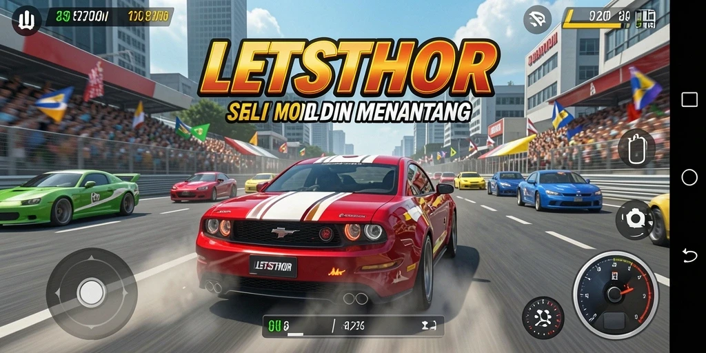 Gameplay Racing LETSTHOR yang mendebarkan dan penuh aksi.