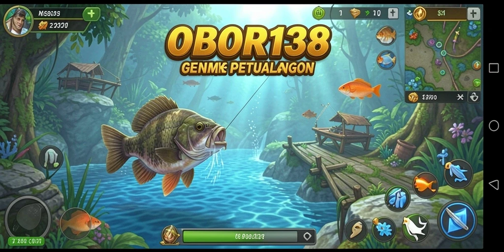 Gameplay memancing yang menawan dengan berbagai jenis ikan.