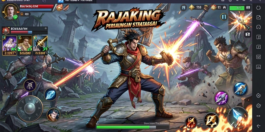 Tampilan gameplay seru dari RAJAKING yang menantang strategi.