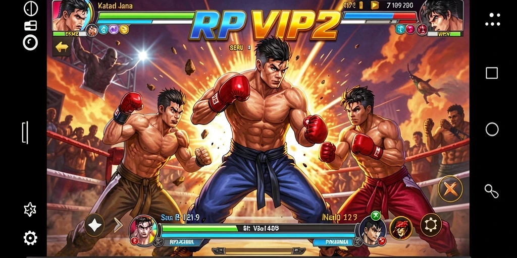 Screenshot RPVIP2 menampilkan aksi pertarungan yang mendebarkan.