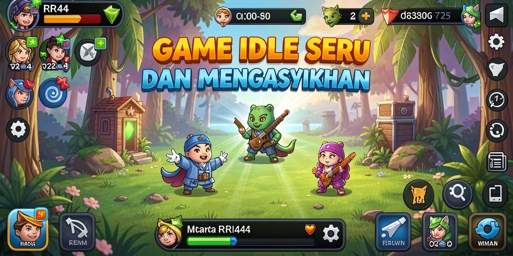Tampilan gameplay seru di RR44 yang menunjukkan pengumpulan sumber daya.