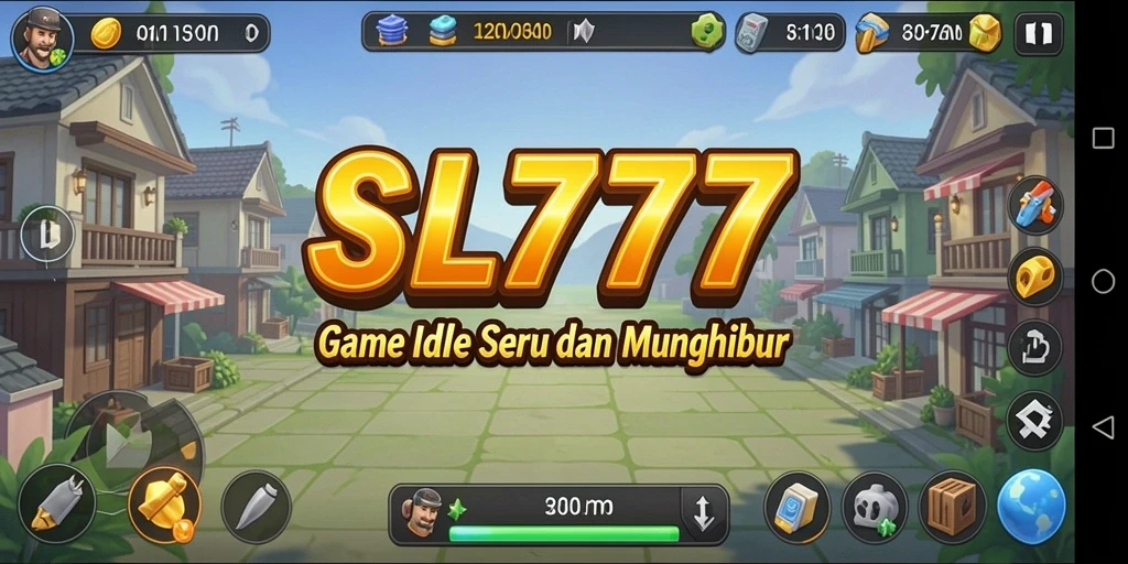 Screenshot gameplay SL777 menampilkan karakter dan sumber daya dalam suasana Idle.