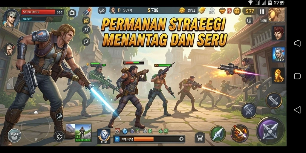 Tangkapan layar dari permainan ST789 menunjukkan aksi strategi yang intens.