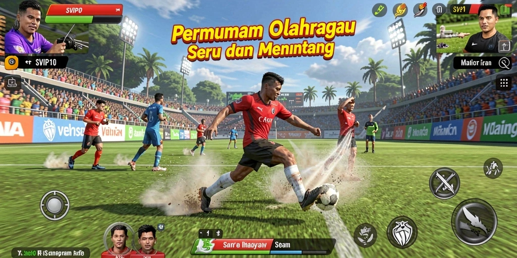 Screenshot gameplay SVIP10 menampilkan aksi olahraga yang seru dan kompetitif.