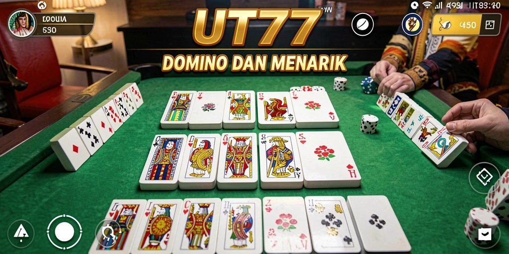 Screenshot gameplay UT77 dengan keseruan permainan Domino.
