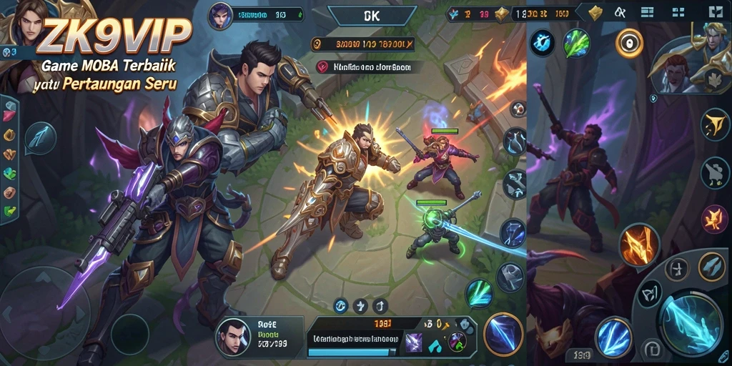 Gameplay seru ZK9VIP dengan pertarungan tim yang strategis.